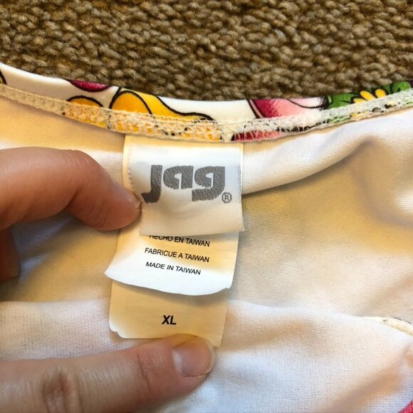 NEW NWOT JAG JEANS Yellow Pink White Tropical Floral Y2K 00s Bikini BOTTOM XL - Picture 4 of 8